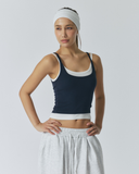 Tangle Double Layer Tank | Navy