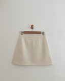 Cream Beige A-Line Mini Skirt