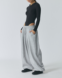 Balloon Wide String Pants | Light Gray