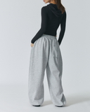 Balloon Wide String Pants | Light Gray