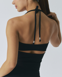 Back Slit Long Sleeveless | Black