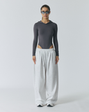 Long Sleeve Hood Bodysuit | Charcoal Gray