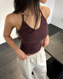 Ione Ribbed Halter Neck Tank