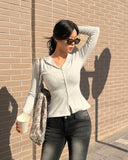 May Button-Up Hooded Cardigan