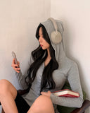 May Button-Up Hooded Cardigan